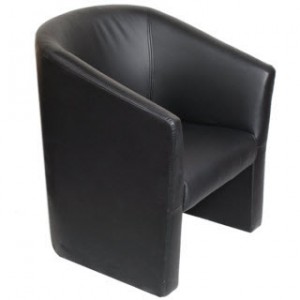 black vinyl club chair